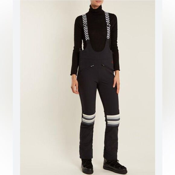 Perfect Moment Pants - Perfect Moment Women's Black Isola Suspender Kick-flare Ski Pants Large